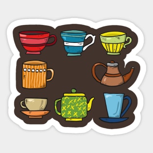 Coffee Screen Printed Mugs Cups Sticker